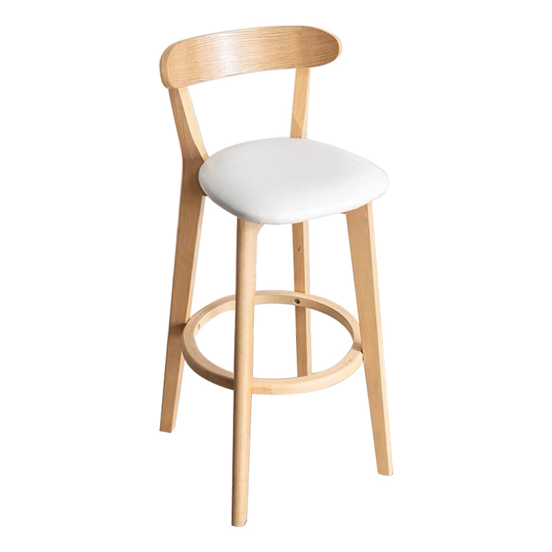 Contemporary Solid Wood Barstool Indoor Bar Stool with Cushion and Low Back