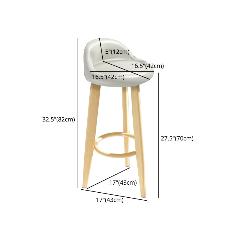 Contemporary Solid Wood Barstool Indoor Bar Stool with Cushion and Low Back
