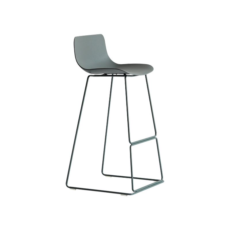 Modern Metal Plastic Bar Stools Indoor Barstool with Iron Legs and Low Back