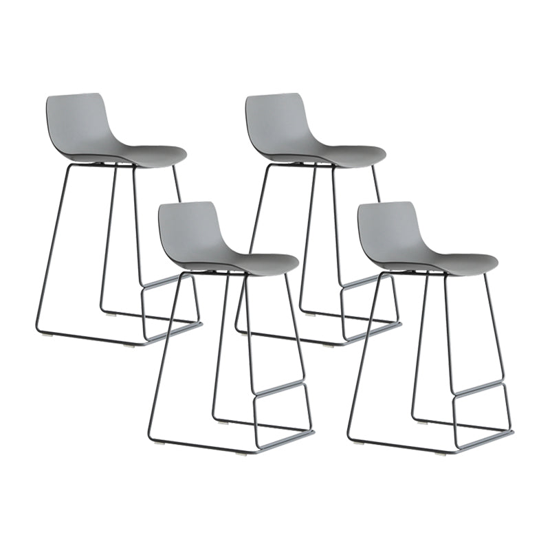Modern Metal Plastic Bar Stools Indoor Barstool with Iron Legs and Low Back