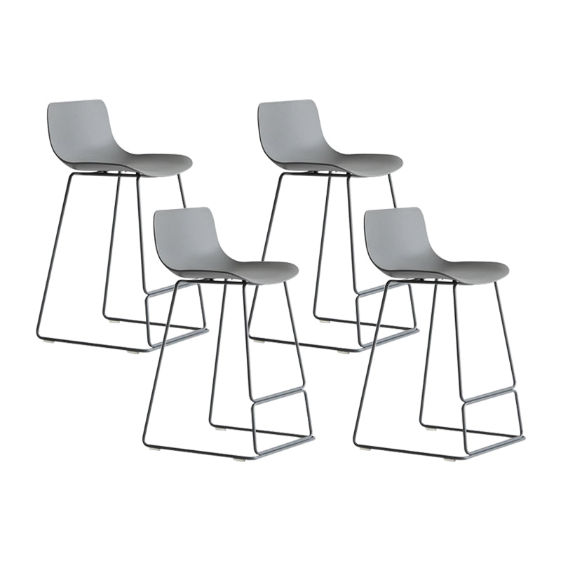Modern Metal Plastic Bar Stools Indoor Barstool with Iron Legs and Low Back