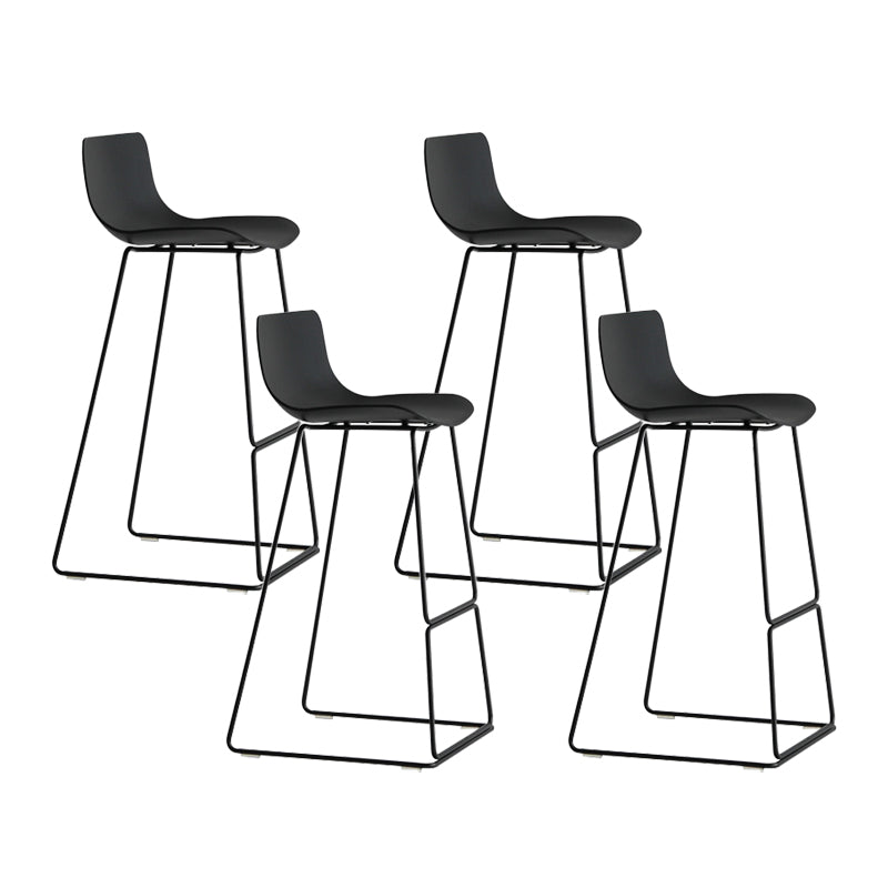 Modern Metal Plastic Bar Stools Indoor Barstool with Iron Legs and Low Back