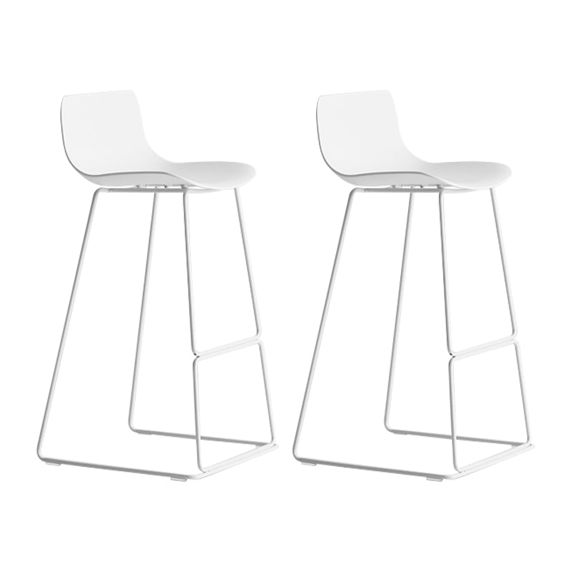 Modern Metal Plastic Bar Stools Indoor Barstool with Iron Legs and Low Back
