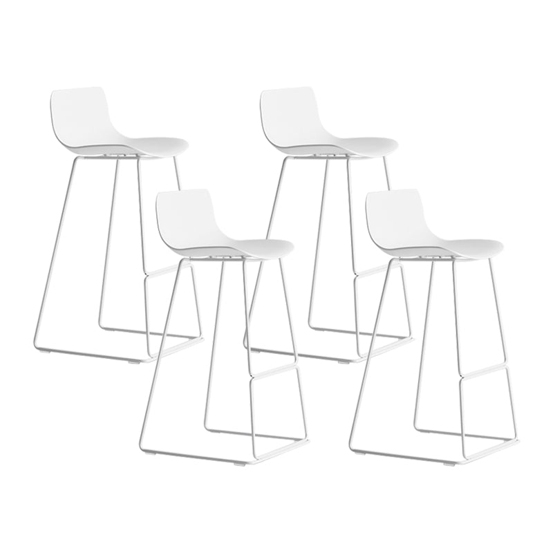 Modern Metal Plastic Bar Stools Indoor Barstool with Iron Legs and Low Back