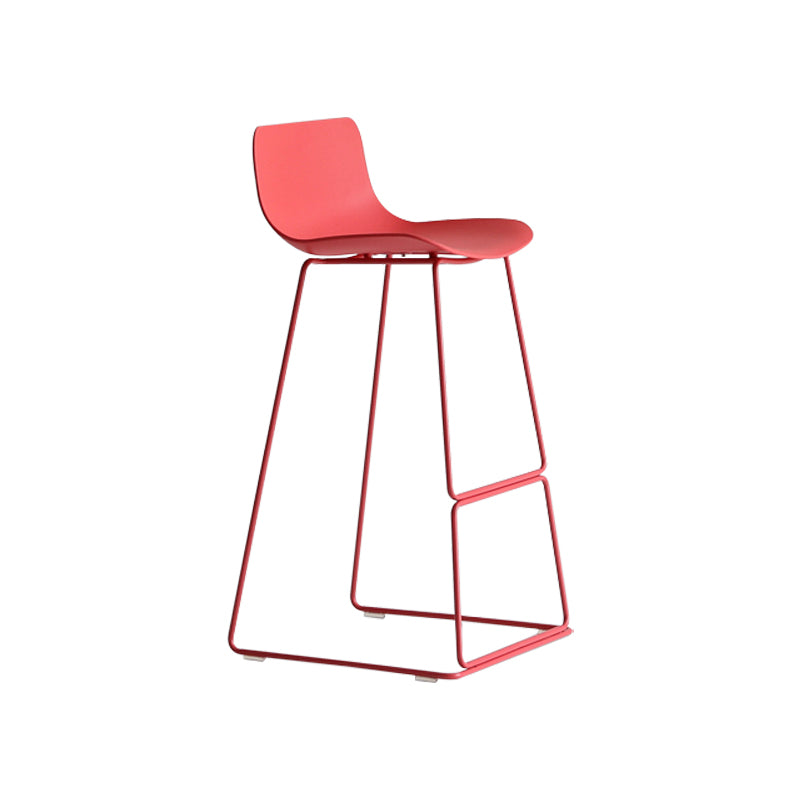 Modern Metal Plastic Bar Stools Indoor Barstool with Iron Legs and Low Back