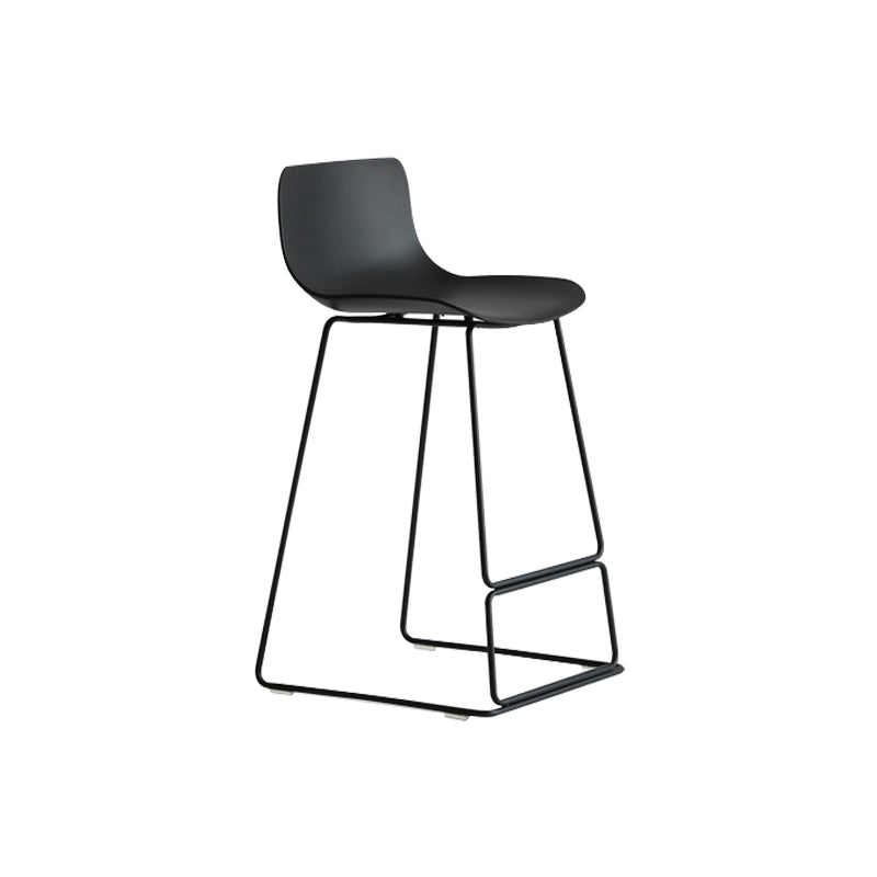 Modern Metal Plastic Bar Stools Indoor Barstool with Iron Legs and Low Back