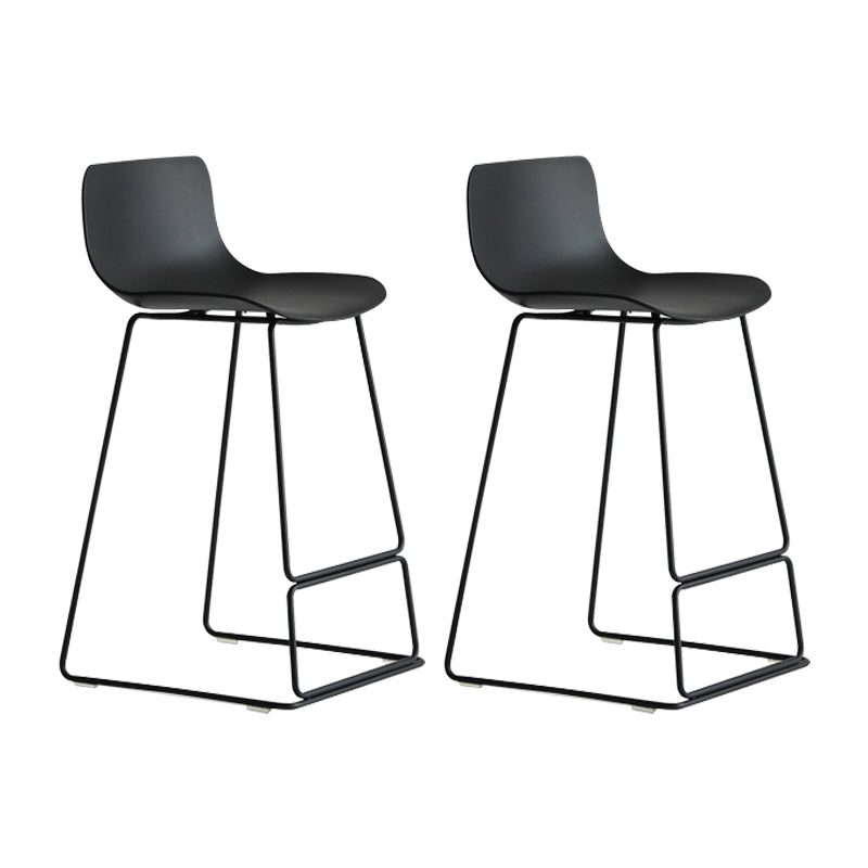 Modern Metal Plastic Bar Stools Indoor Barstool with Iron Legs and Low Back