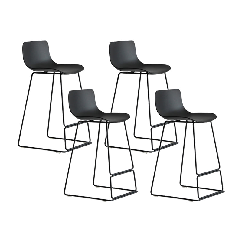 Modern Metal Plastic Bar Stools Indoor Barstool with Iron Legs and Low Back