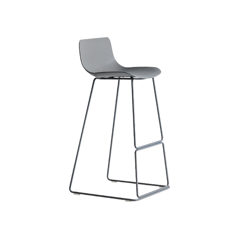 Modern Metal Plastic Bar Stools Indoor Barstool with Iron Legs and Low Back