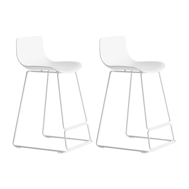Modern Metal Plastic Bar Stools Indoor Barstool with Iron Legs and Low Back