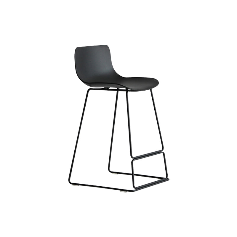 Modern Metal Plastic Bar Stools Indoor Barstool with Iron Legs and Low Back