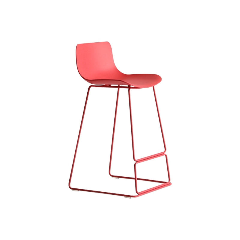 Modern Metal Plastic Bar Stools Indoor Barstool with Iron Legs and Low Back