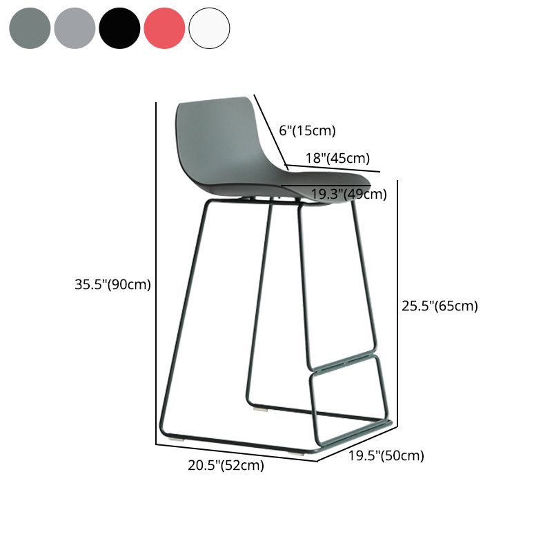 Modern Metal Plastic Bar Stools Indoor Barstool with Iron Legs and Low Back