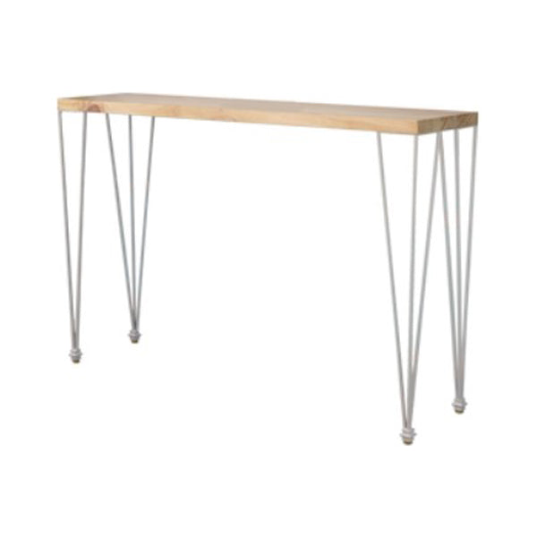 White Wood Top Counter Table Gold 4 Legs Industrial Bar Table for Dining Room