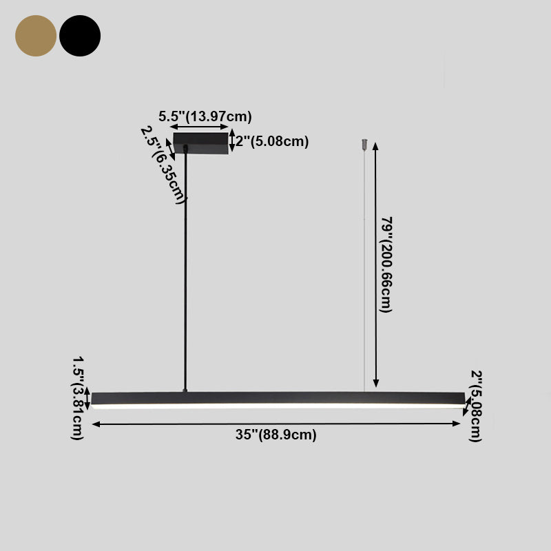 Zeitgenössische Küchenheize helle lineare hängende Deckenleuchte 1 Licht 1 Licht