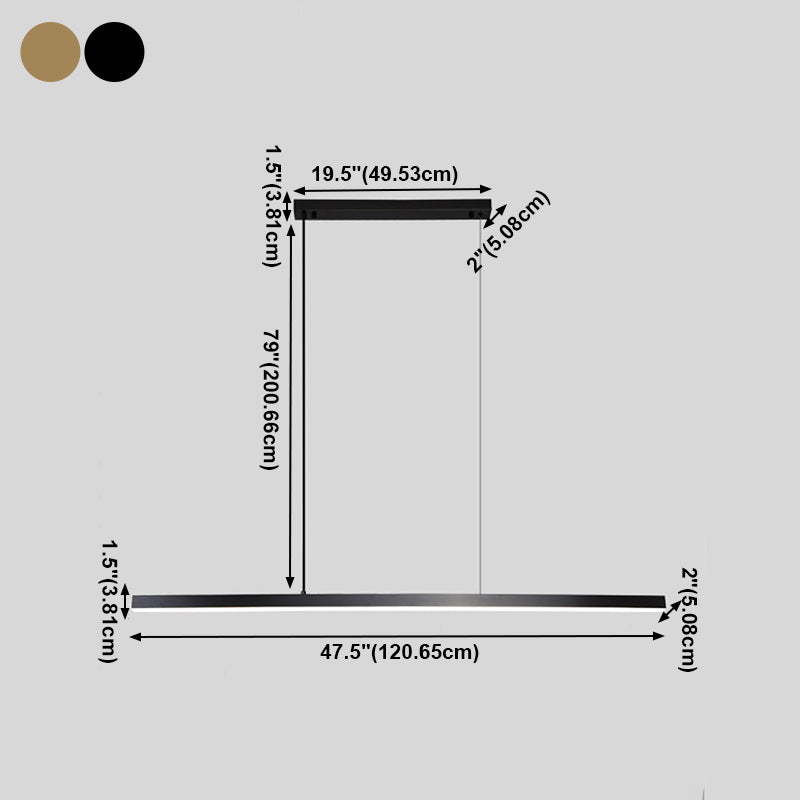 Zeitgenössische Küchenheize helle lineare hängende Deckenleuchte 1 Licht 1 Licht