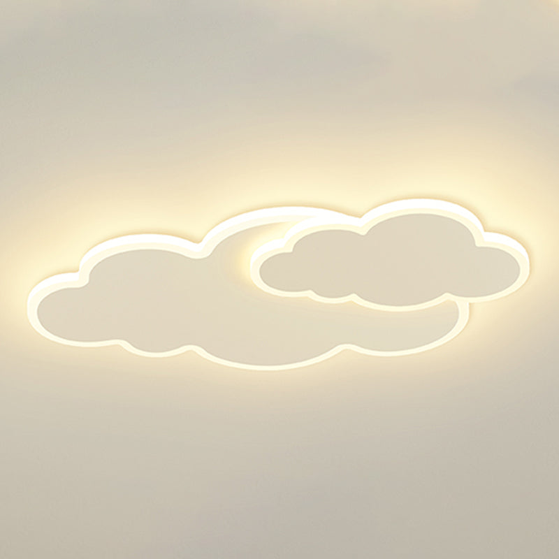 Lampada da soffitto a LED a forma di nuvola bianca con montaggio a incasso in una moderna semplicità in ferro laccato con paralume in acrilico