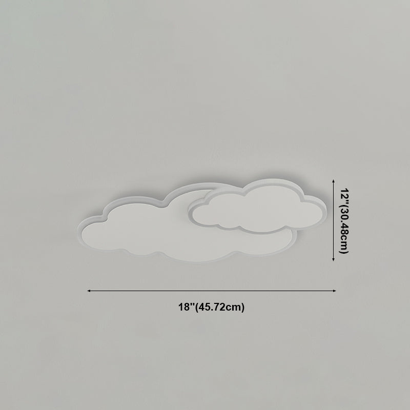 Lampada da soffitto a LED a forma di nuvola bianca con montaggio a incasso in una moderna semplicità in ferro laccato con paralume in acrilico