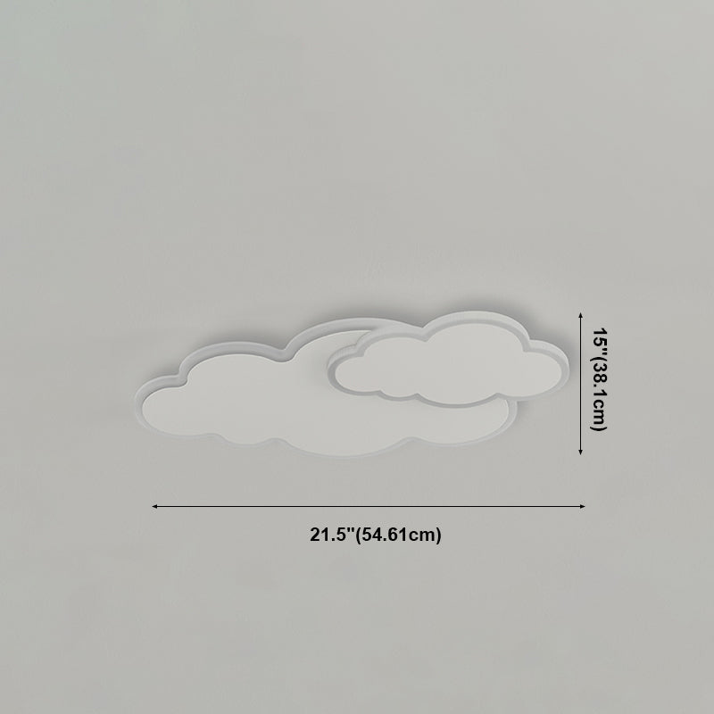 Lampada da soffitto a LED a forma di nuvola bianca con montaggio a incasso in una moderna semplicità in ferro laccato con paralume in acrilico