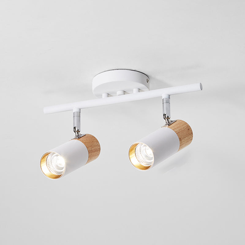 Cylindrical Shape LED Rail Ceiling Lamp Modern Simple Style Aluminium Flush Mount for Dining Room