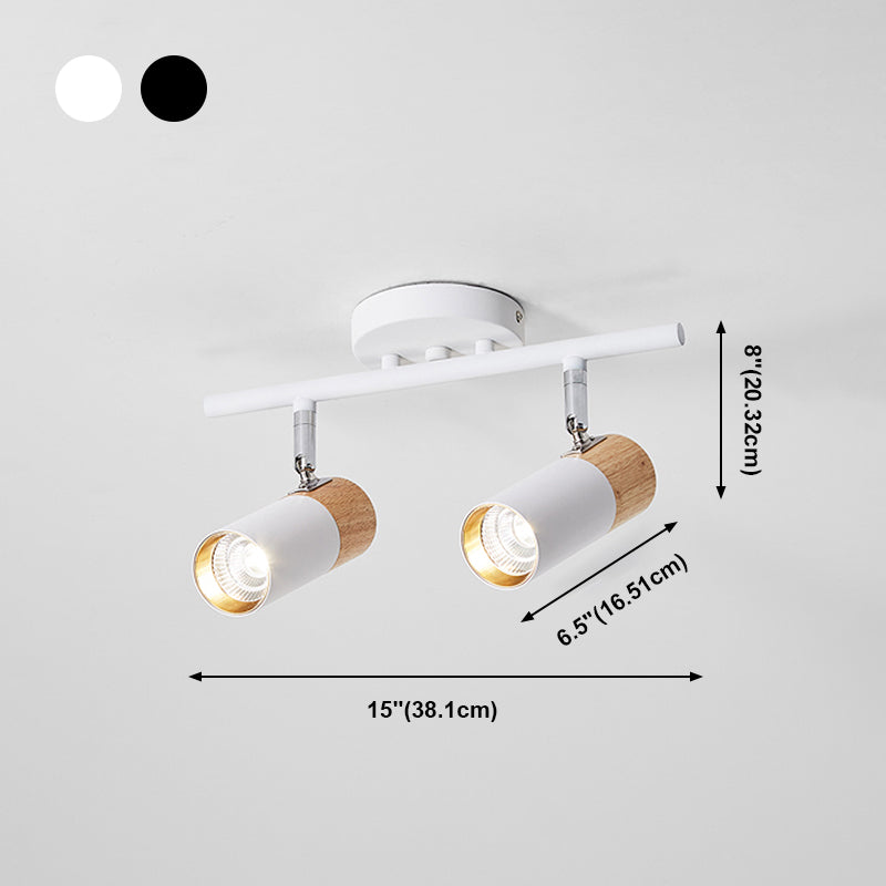 Cylindrical Shape LED Rail Ceiling Lamp Modern Simple Style Aluminium Flush Mount for Dining Room