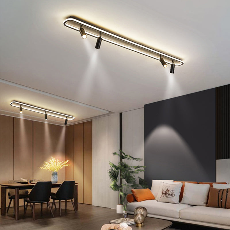 Plafonnier LED sur Rail en forme de géométrie, montage encastré en fer, Style moderne et Simple, pour salle à manger