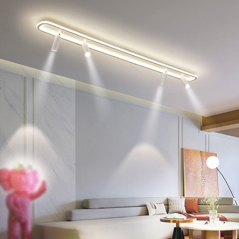 Plafonnier LED sur Rail en forme de géométrie, montage encastré en fer, Style moderne et Simple, pour salle à manger