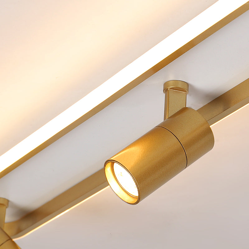 Geometry Shape LED Rail Ceiling Lamp Modern Simple Style Iron Flush Mount for Clothing Store