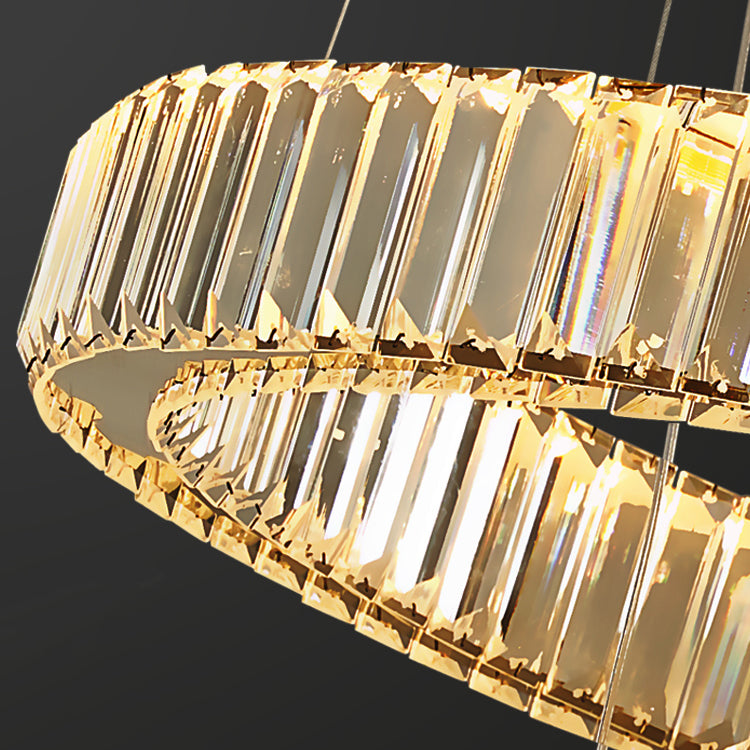 Contemporary Island Light Oval-Shaped Crystal Island Pendant Lights for Kitchen