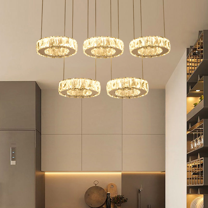 Contemporary Pendant Lights Circle Island Lighting Ideas Crystal for Kitchen Island