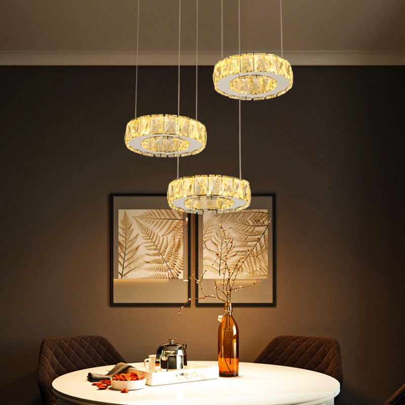 Contemporary Pendant Lights Circle Island Lighting Ideas Crystal for Kitchen Island
