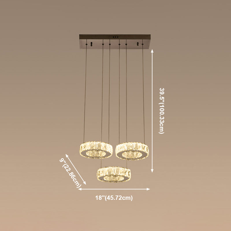 Contemporary Pendant Lights Circle Island Lighting Ideas Crystal for Kitchen Island