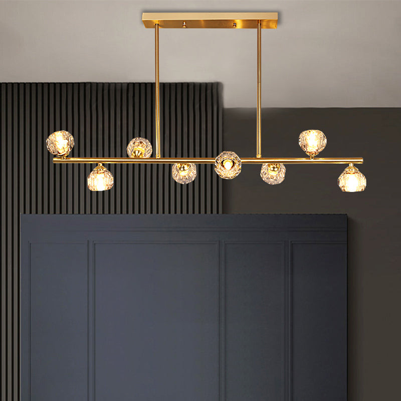 Sphère de l'île contemporaine Lumières de l'île cristalline en or