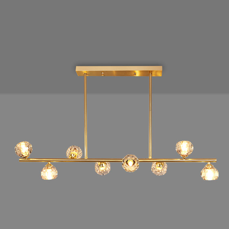 Sphère de l'île contemporaine Lumières de l'île cristalline en or