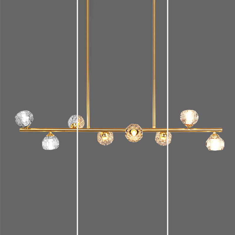 Sphère de l'île contemporaine Lumières de l'île cristalline en or