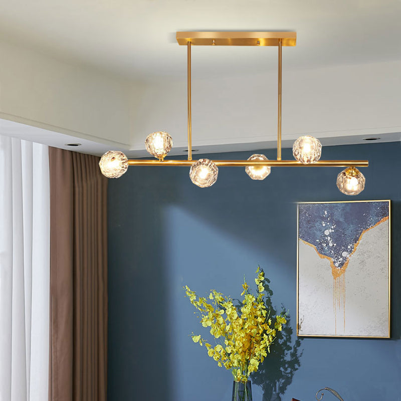 Sphère de l'île contemporaine Lumières de l'île cristalline en or