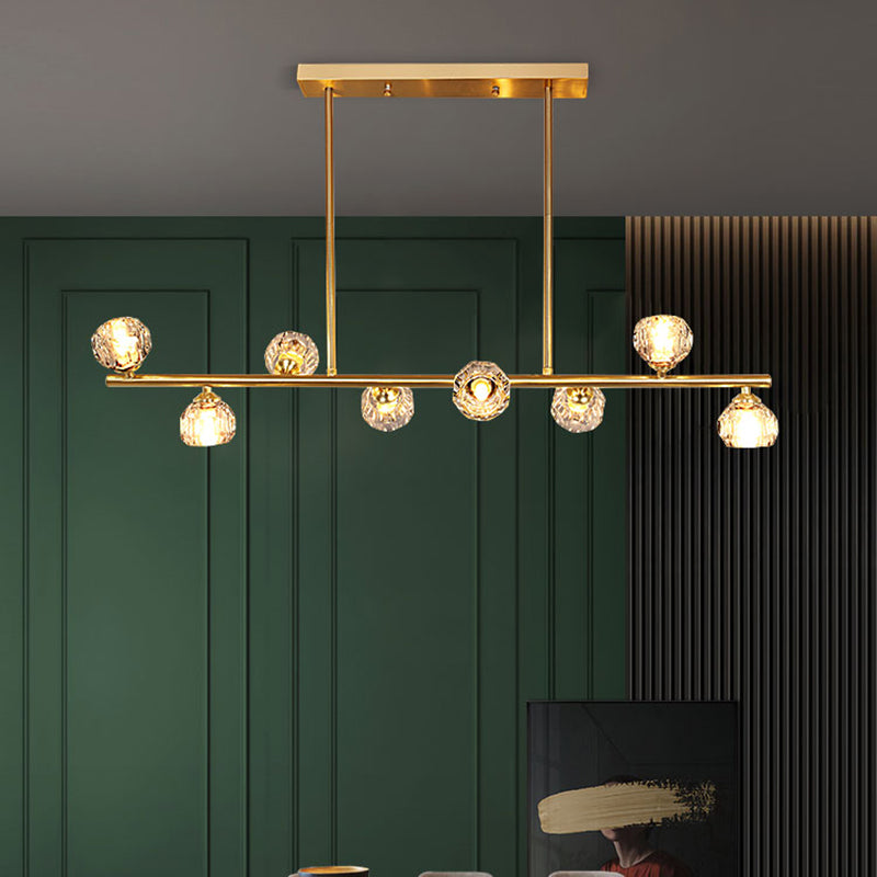 Sphère de l'île contemporaine Lumières de l'île cristalline en or