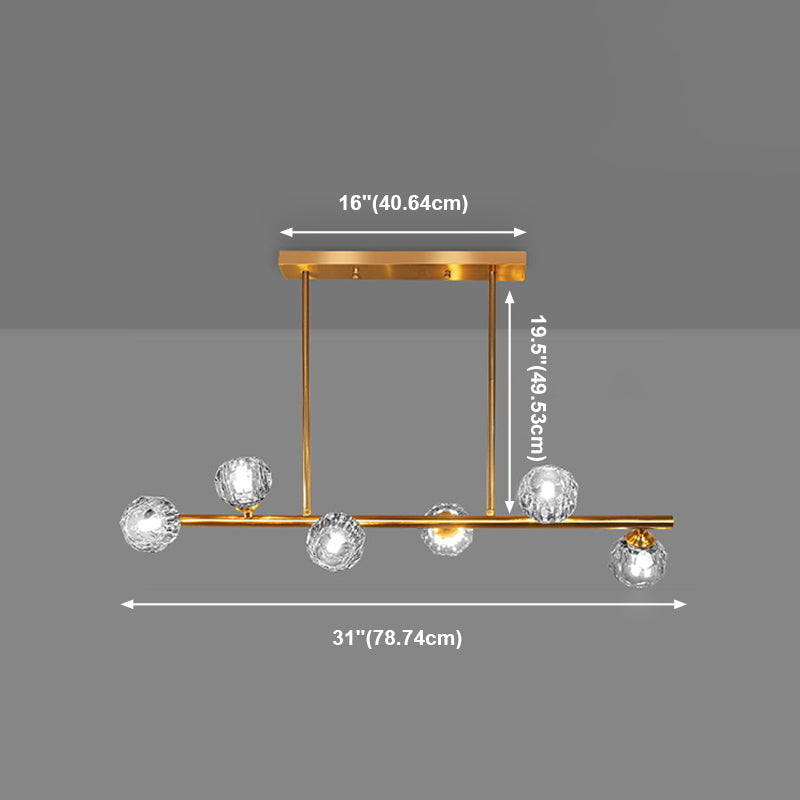 Sphère de l'île contemporaine Lumières de l'île cristalline en or