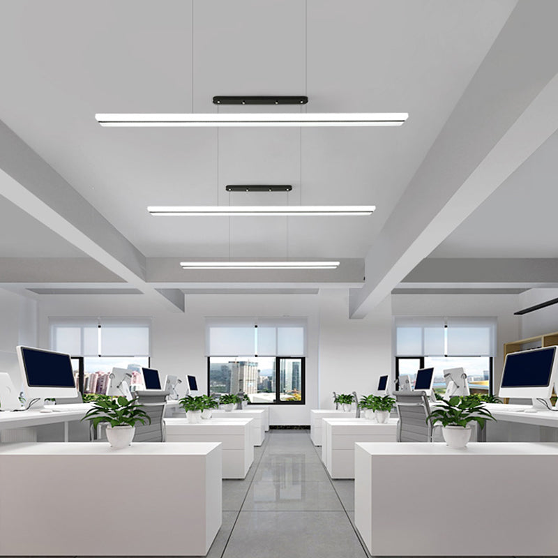 Zeitgenössische Insel Licht Rechteck Metall 1 helle Insellichter in Weiß