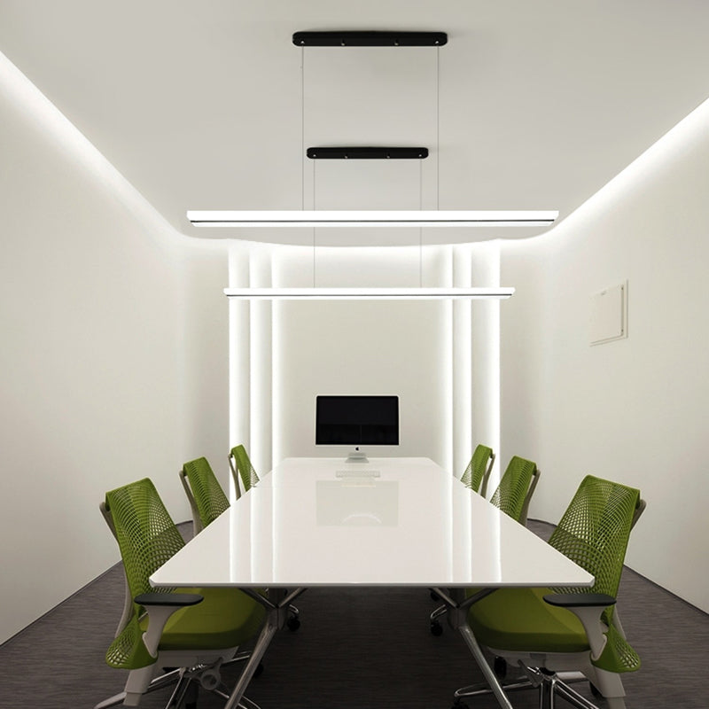 Zeitgenössische Insel Licht Rechteck Metall 1 helle Insellichter in Weiß