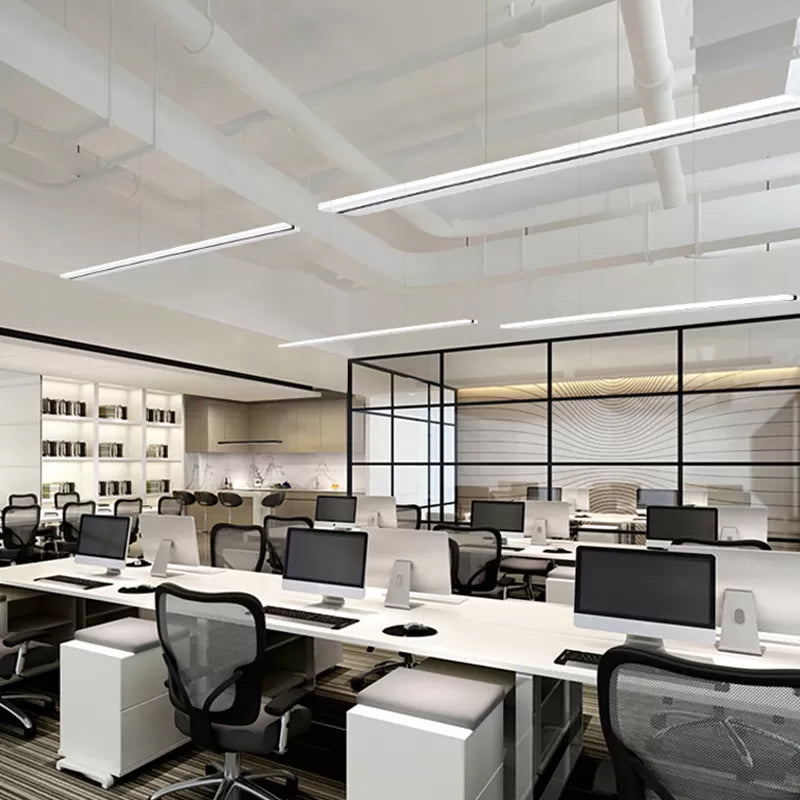 Zeitgenössische Insel Licht Rechteck Metall 1 helle Insellichter in Weiß