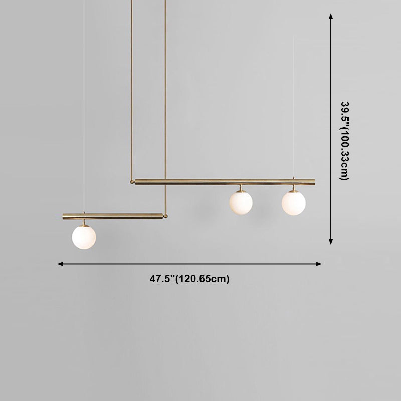 Luz de la isla de isla contemporánea Luz de techo de la isla de vidrio en oro para cocina