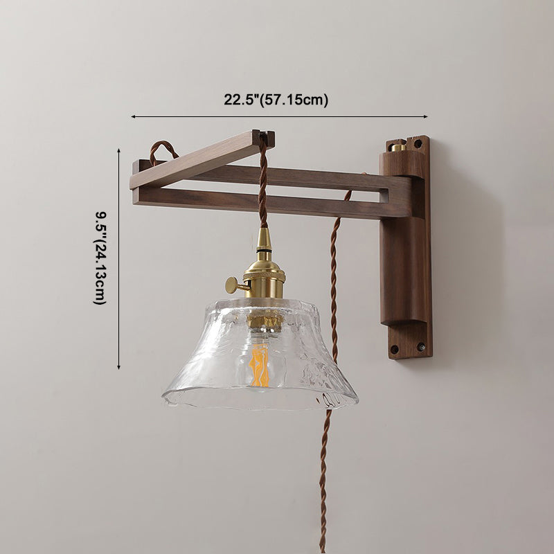 Moderner Stil ausgestatteter Wandmontaglampe Holz 1 Leichte Wandbeleuchtung für Schlafzimmer Wohnzimmer