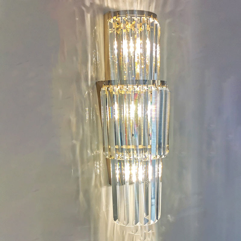Kristallgeschichtetes Wandleuchten moderner Stil mit mehreren Lichtern Wand montierte Lampen