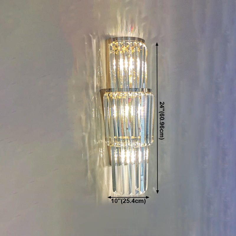 Kristallgeschichtetes Wandleuchten moderner Stil mit mehreren Lichtern Wand montierte Lampen