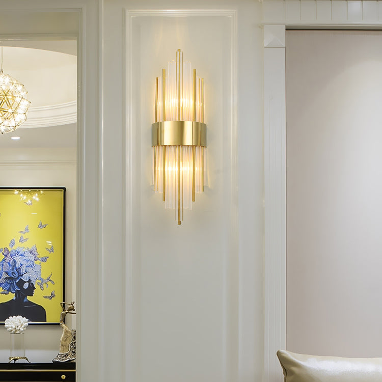 Kristallzylindrische Wandleuchte moderne Stil 2 Leuchten Wandmontierte Lampen