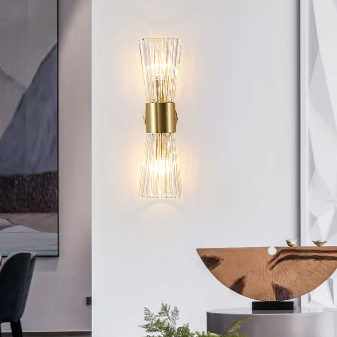 Crystal Funnel Wall Sconce Lights Modern Style 2 Lights Wall Mounted Lamps