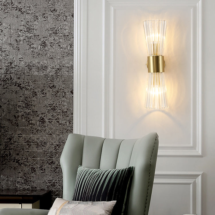 Crystal Funnel Wall Sconce Lights Modern Style 2 Lights Wall Mounted Lamps