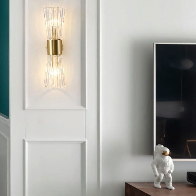 Crystal Funnel Wall Sconce Lights Modern Style 2 Lights Wall Mounted Lamps
