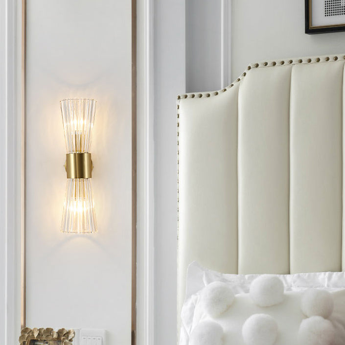 Crystal Funnel Wall Sconce Lights Modern Style 2 Lights Wall Mounted Lamps
